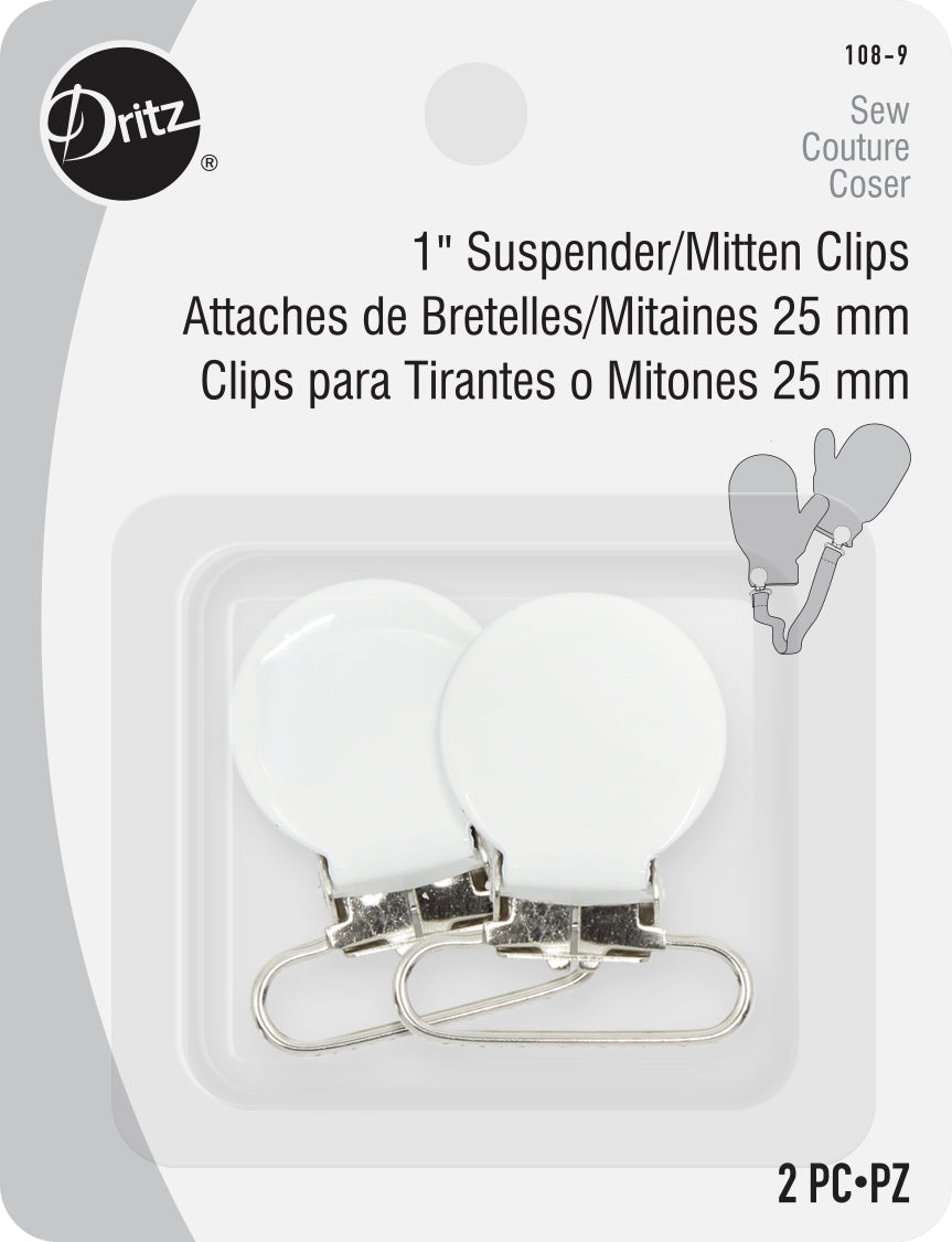 Dritz Clothing Care clips bretelles 25 mm blanc lot 2
