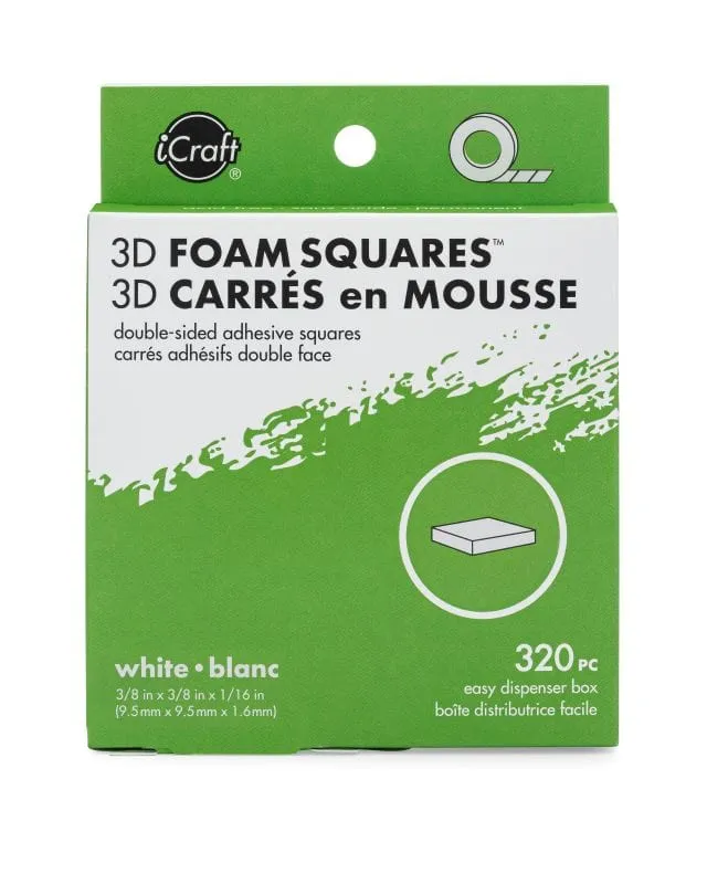 HeatnBond iCraft pastille mousse adhésive blanche 3D 320 pièces