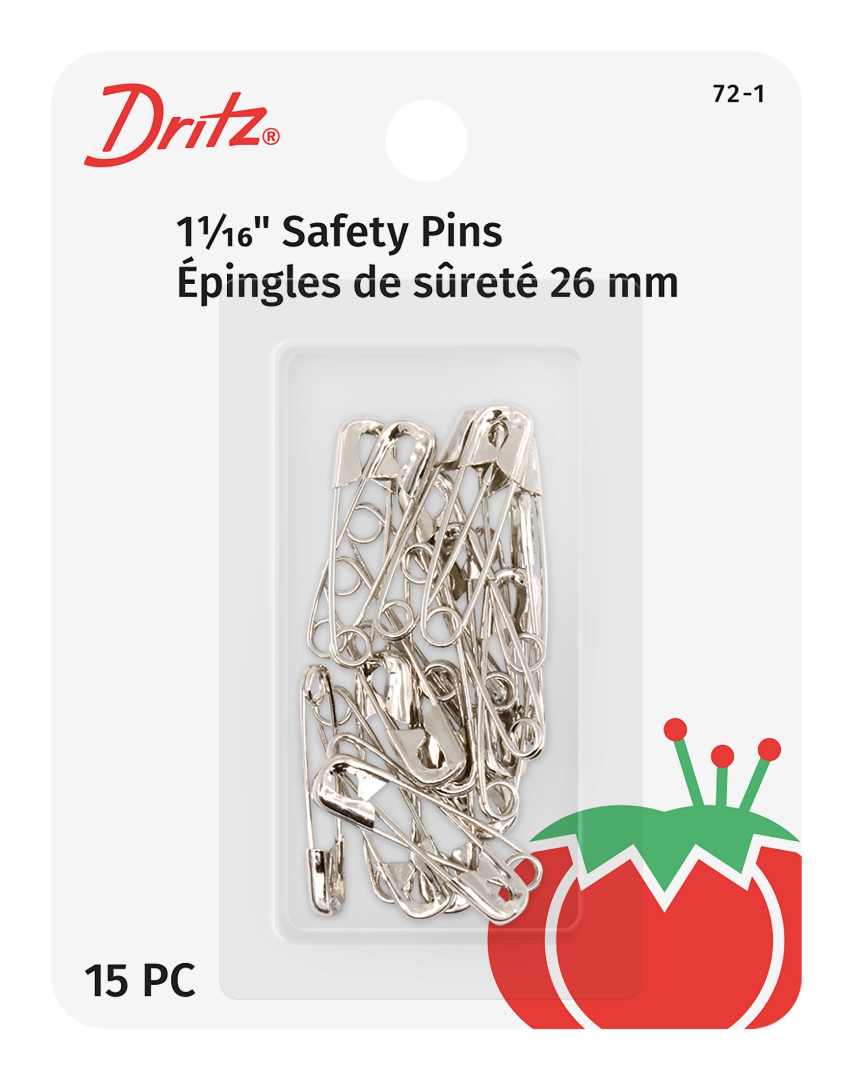 Dritz épingles sûreté nickel 27 mm lot acier
