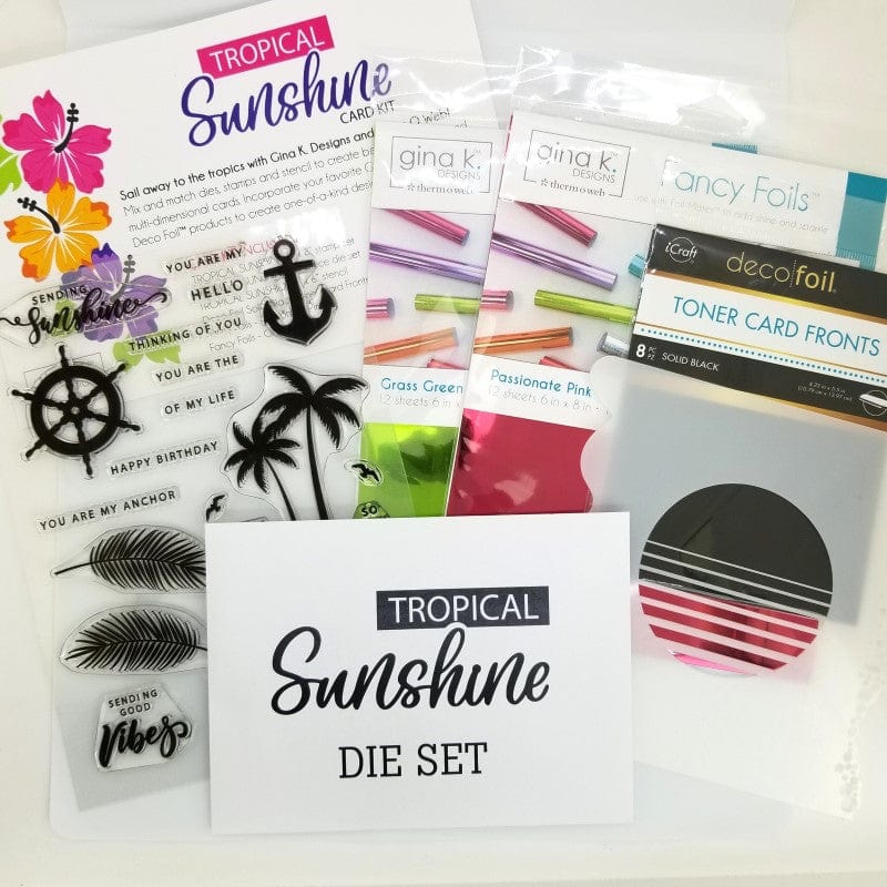 Gina K. Designs Kit cartes Tropical Sunshine tampons dies pochoir