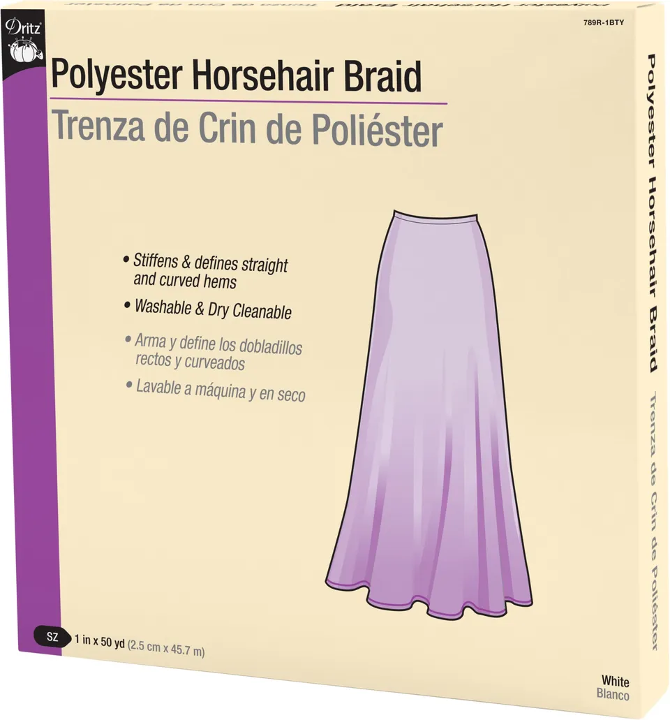 Dritz Horsehair Braid crin polyester blanc 25mm 45,7m
