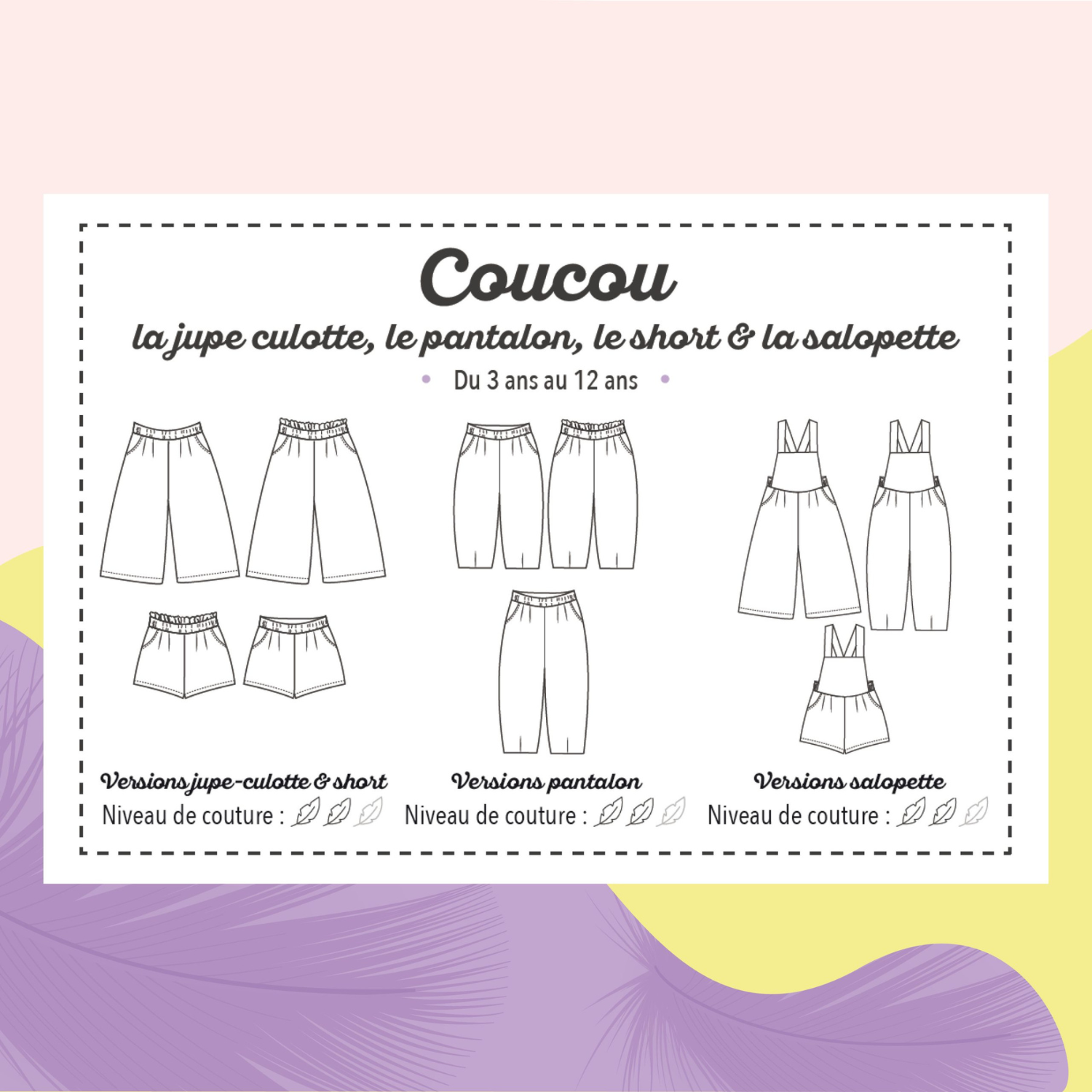 Marmaï Coucou patron jupe-culotte enfant 3-12 ans