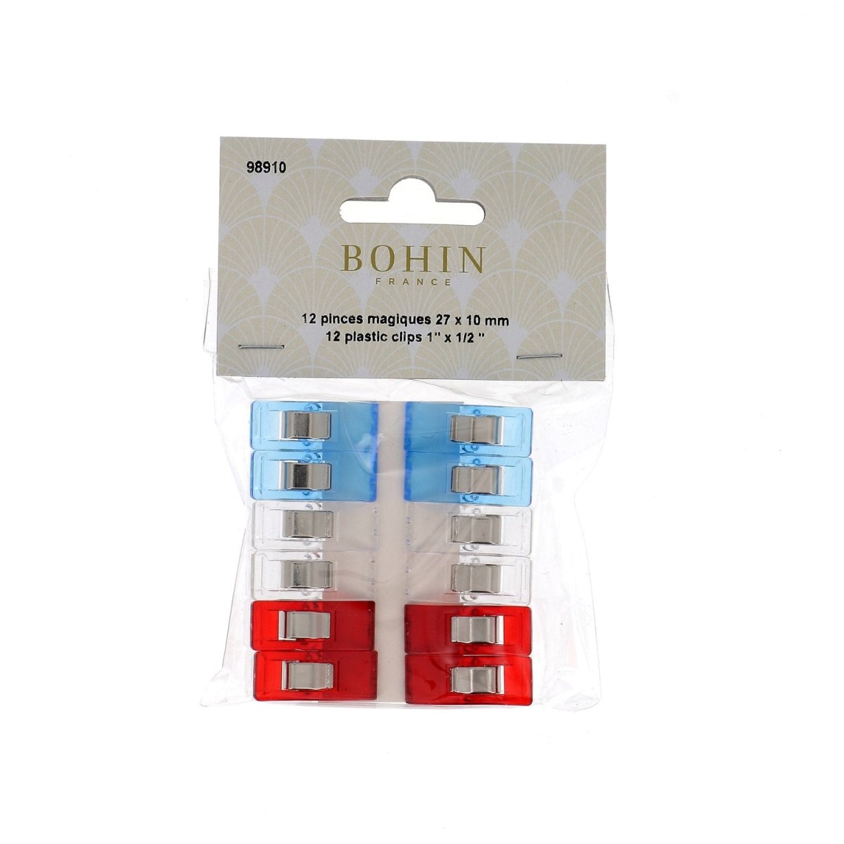 Bohin pinces magiques couture 27x10mm pièce cuir sans trace