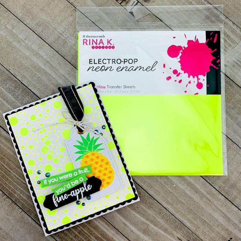 Rina K. Designs feuille transfert émail Hello Yellow 12 feuilles