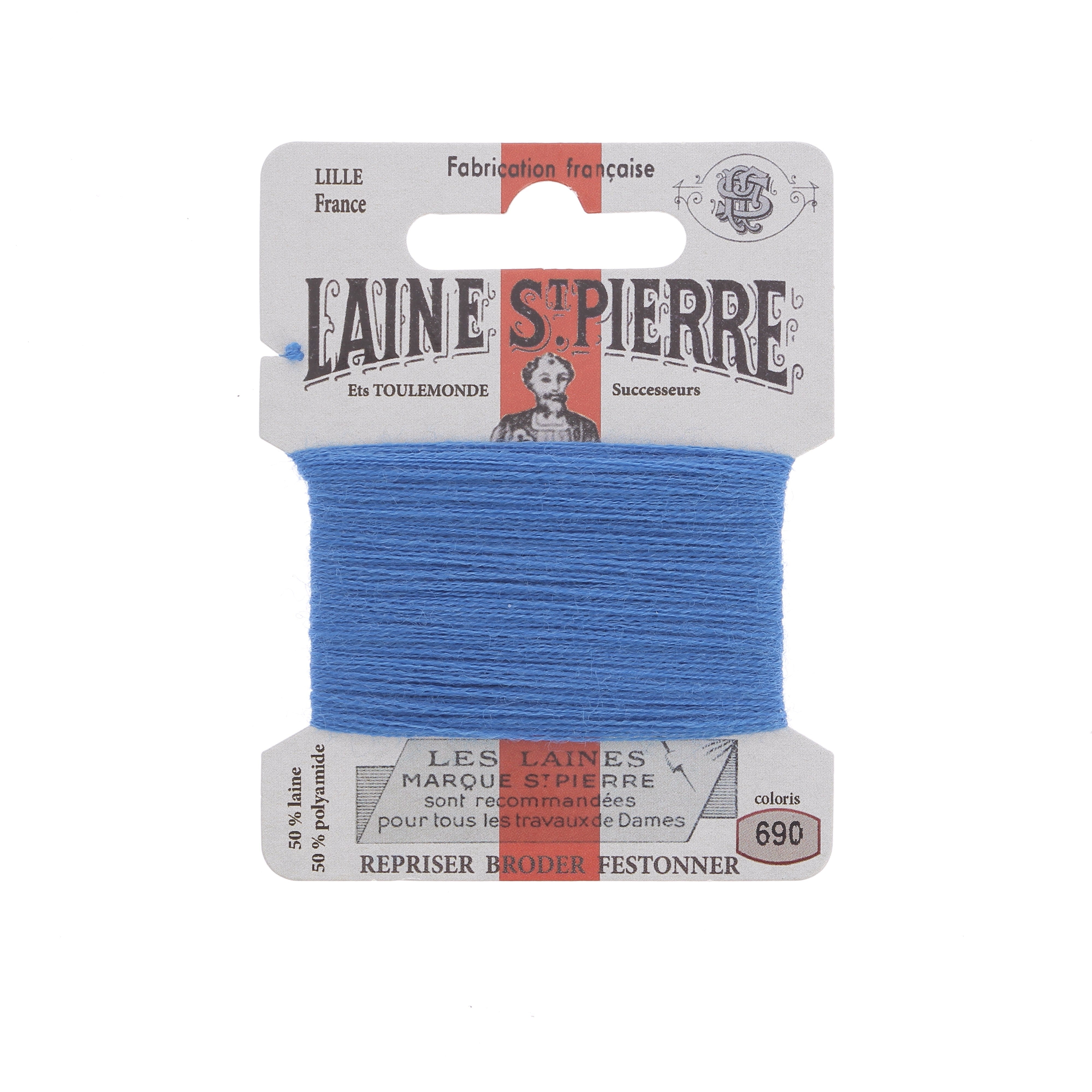 Laine St Pierre Fils Fil à broder laine Collection 1847 bleu