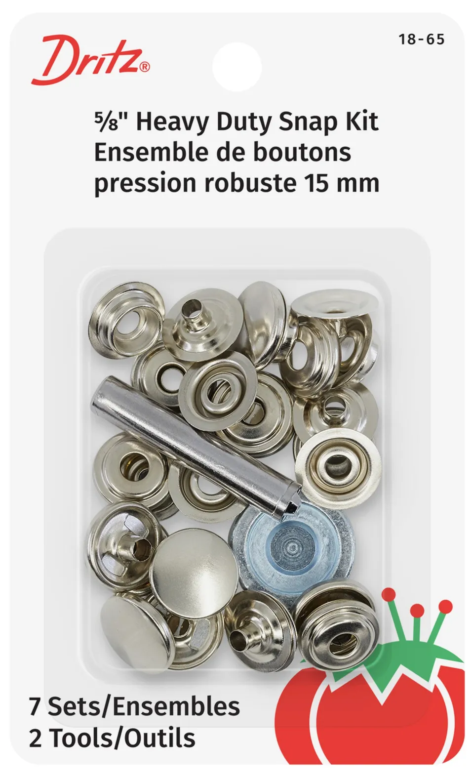 Dritz Kit Boutons Pression Robustes Nickel 7 Jeux Outils