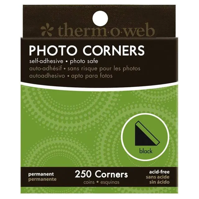 iCraft coins photo adhésifs noirs boîte 250 sans acide