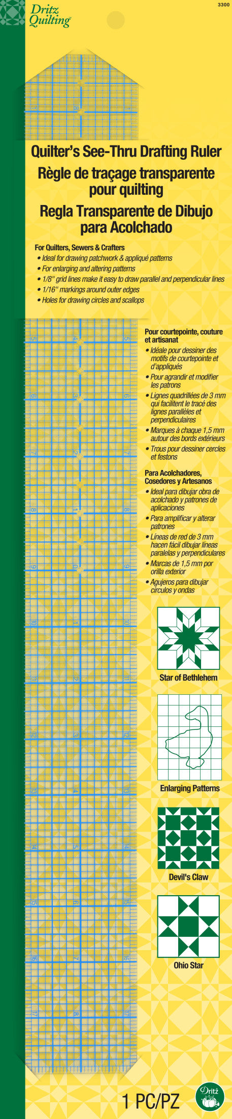 Dritz 3300 règle transparente patchwork traçage patron