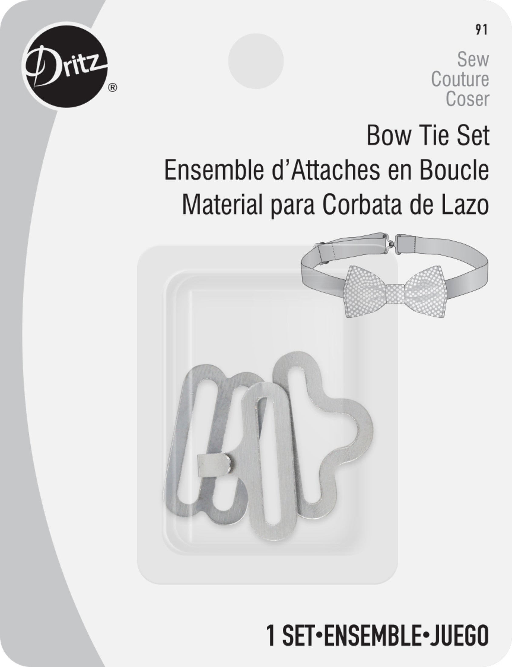 Dritz Fasteners 91 kit nœud papillon nickel 1 set