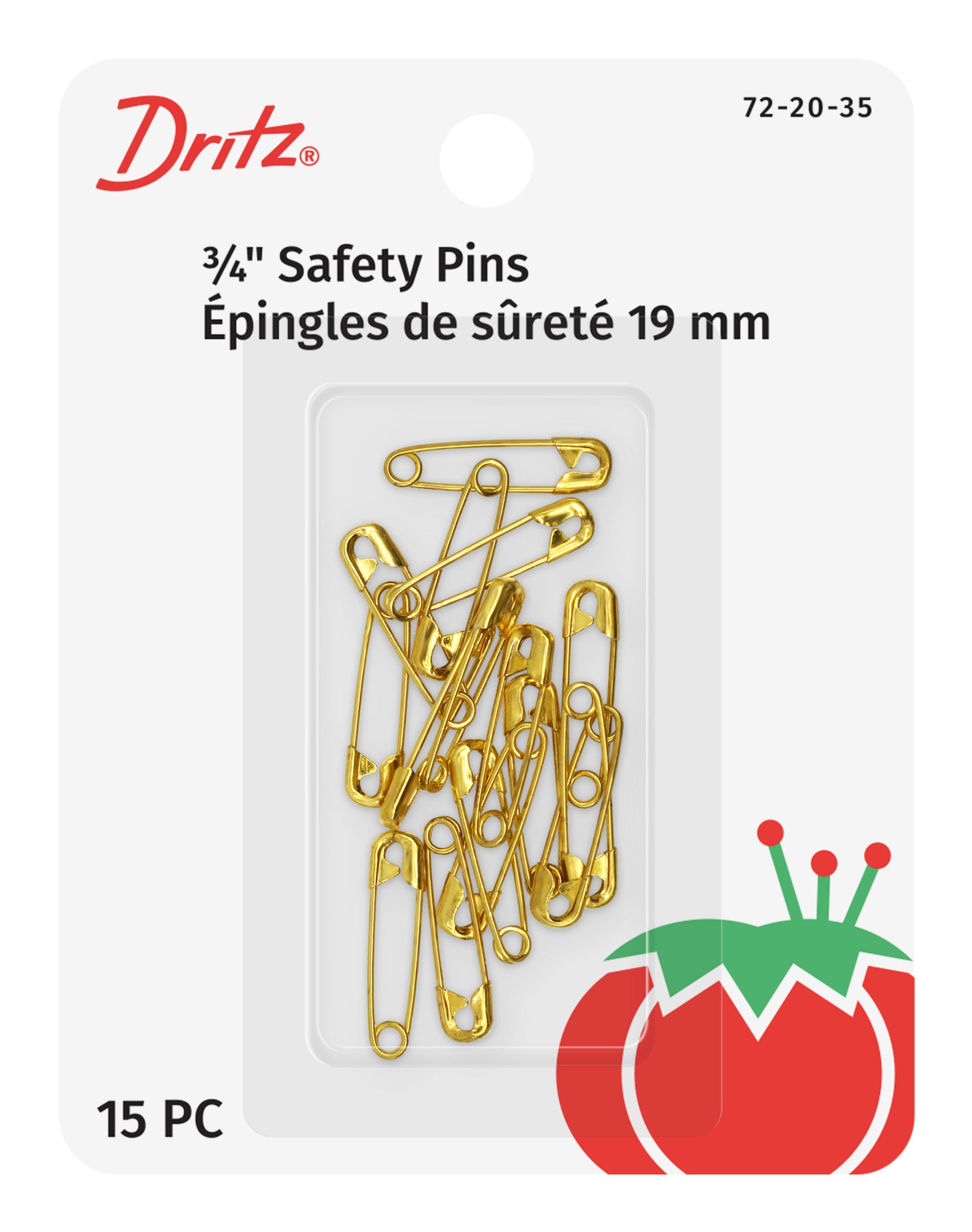 Dritz épingles de sûreté 3/4" nickel 15 pièces