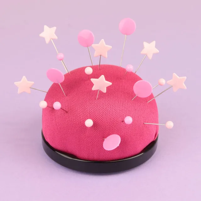 Bohin Épingles tête plastique rose Pastilles fuchsia boîte 100