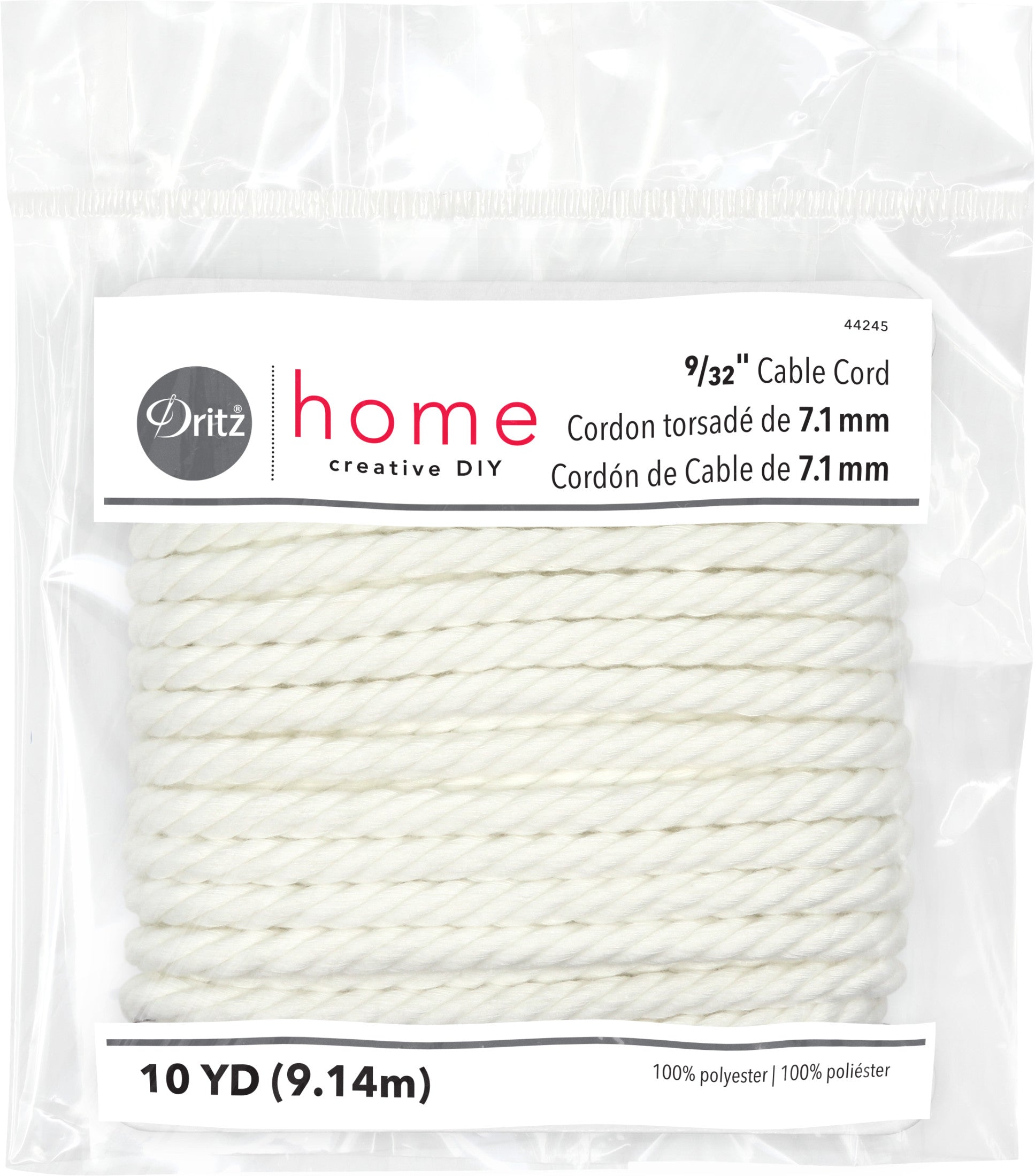 Dritz Cordon passepoil blanc 7 mm polyester 9 m