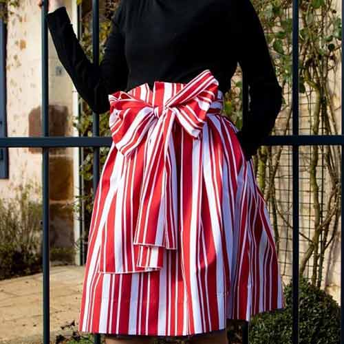 Kitac Kit couture Jupe L'élégante courte popeline linon