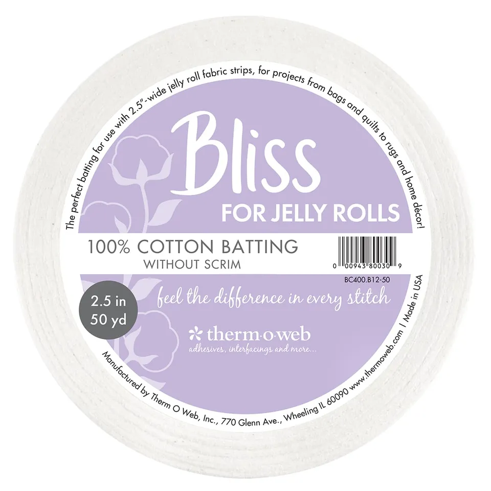 HeatnBond Bliss molleton coton Jelly Roll 2.5 in 50 yd