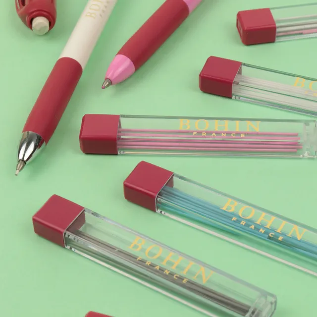 Bohin Marquage Recharge 6 mines crayon craie 0,9 mm rose