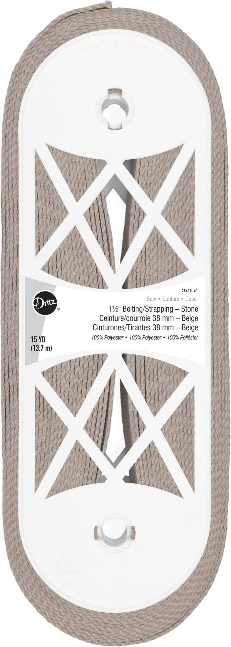 Dritz sangle polyester noire 38 mm 13,7 m