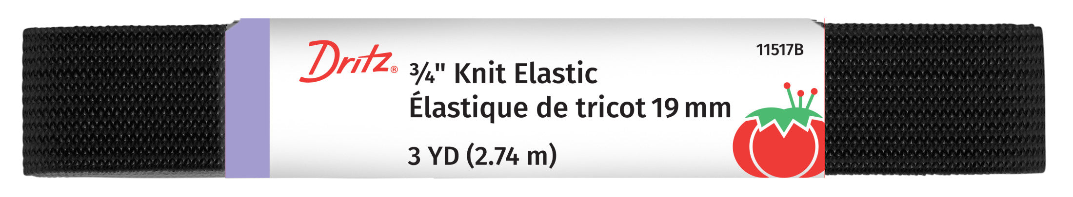 Dritz Élastique Tricot Noir 19 mm 2,7 m Souple Ceinture