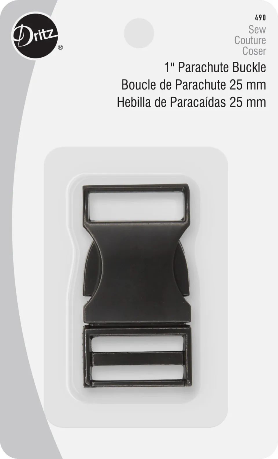 Dritz Fasteners Boucle Parachute Métal Noir 25 mm 490