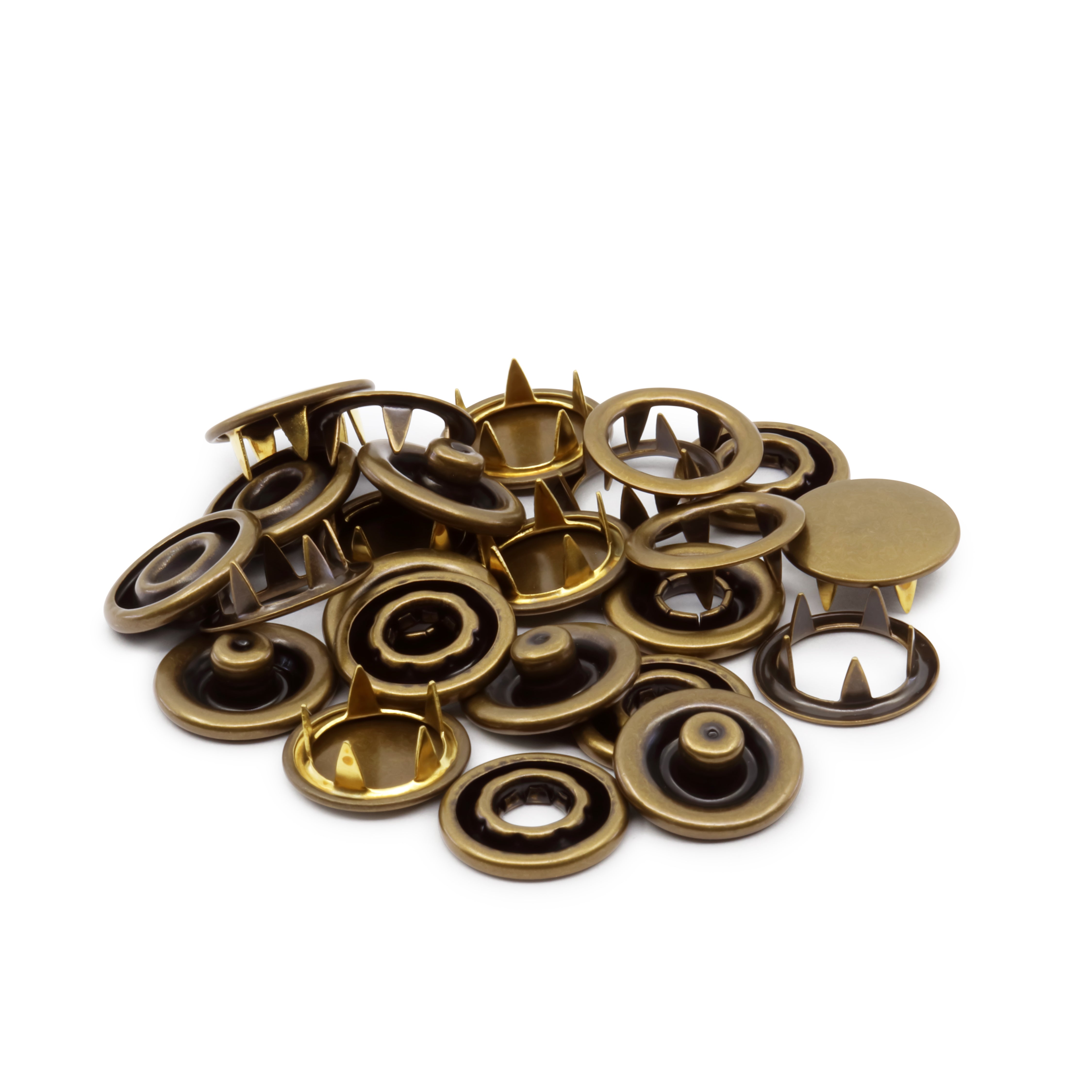 Dritz Fasteners Boutons Pression 5/8" Laiton Antique x6 Robustes