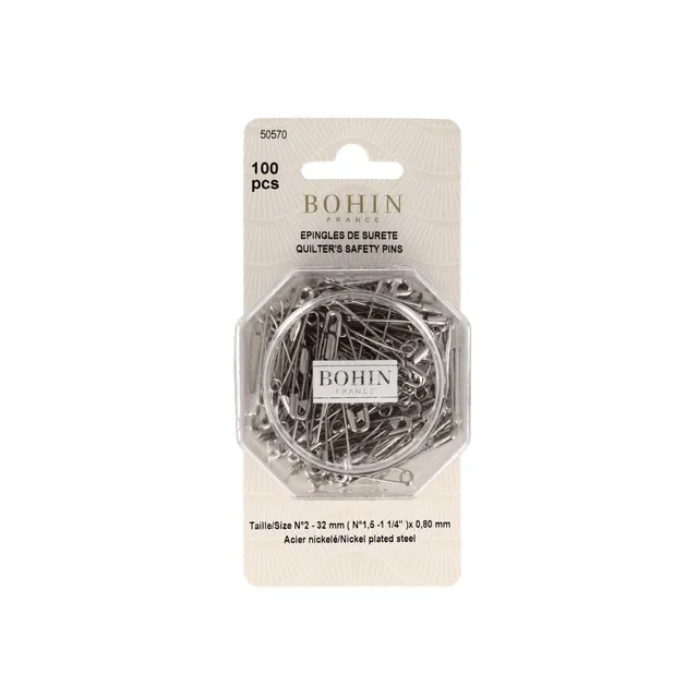 Bohin épingles à nourrice acier doré 23 mm boîte 100