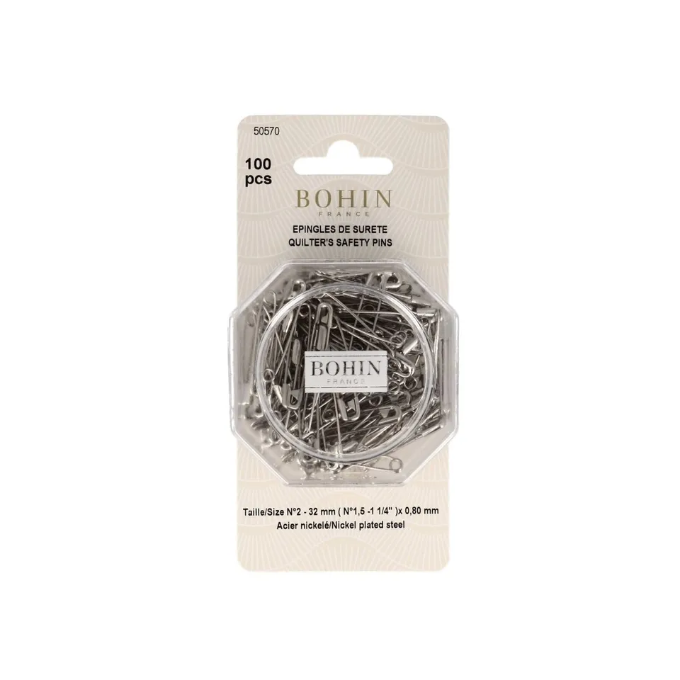 Bohin épingles à nourrice acier doré 23 mm boîte 100