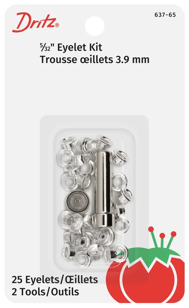 Dritz 637-65 œillets nickel 4 mm 25 pièces + outil