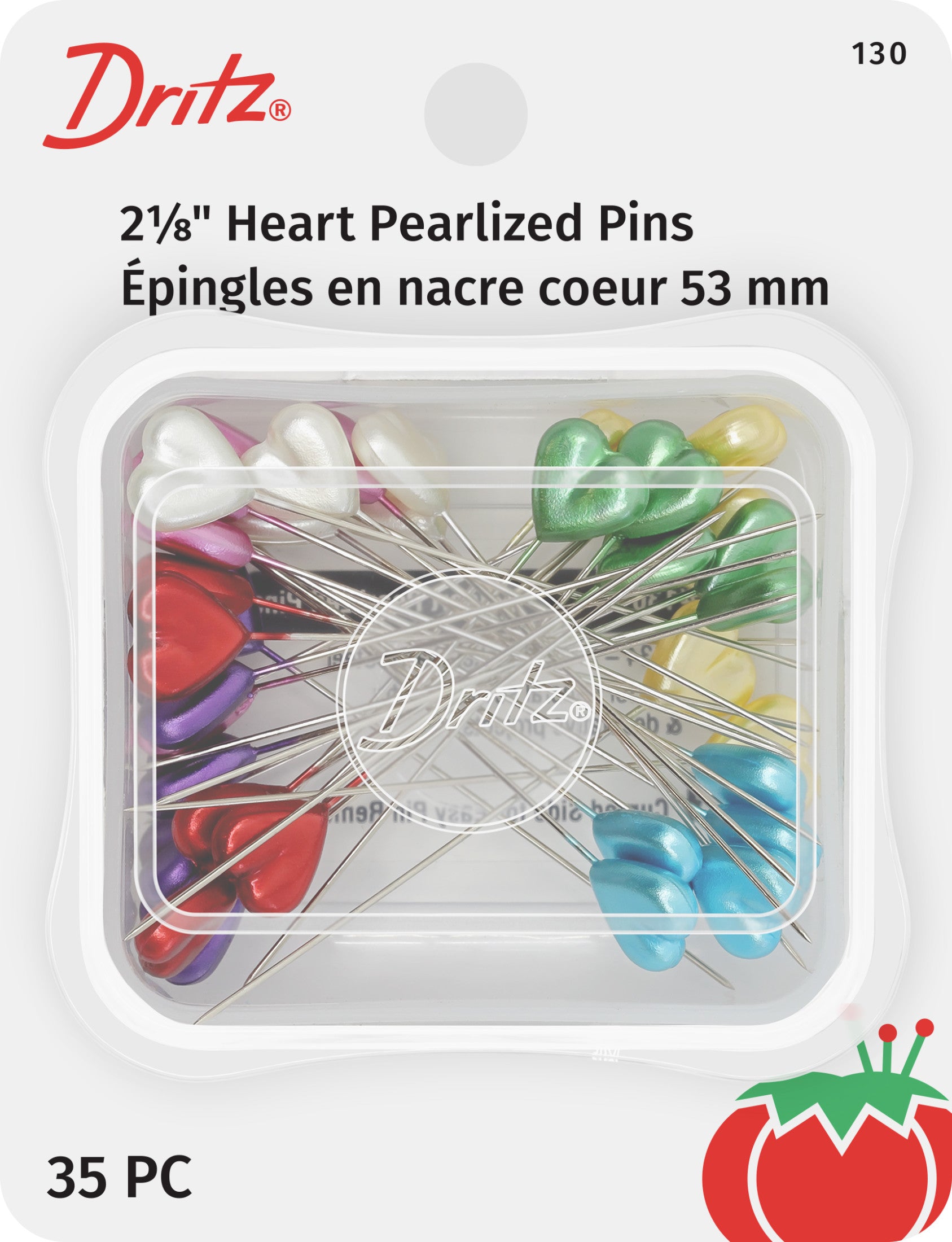 Dritz Épingles Cœur nacrées 54mm x 35pc couture tissu