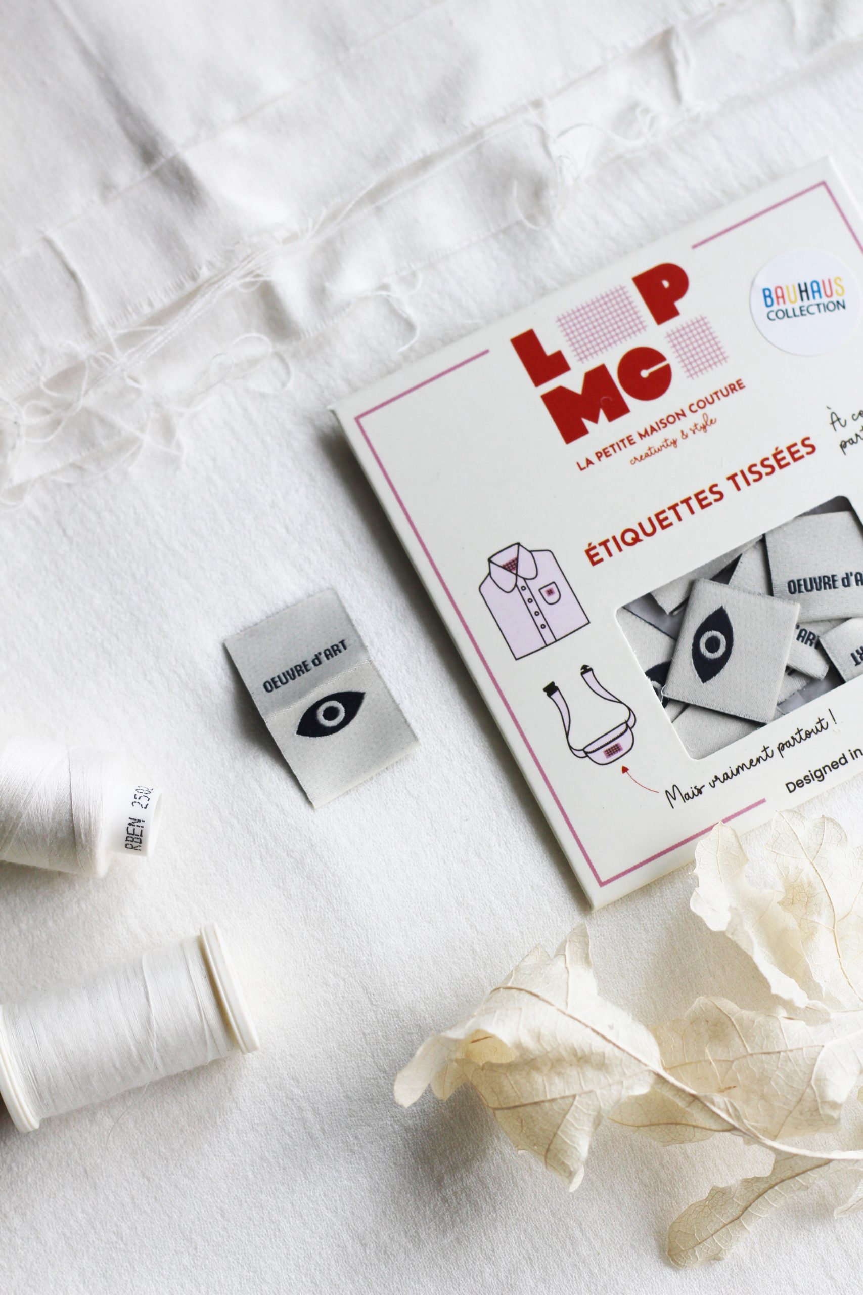 La Petite Maison Couture OEIL D’ART étiquettes à coudre N&B x8