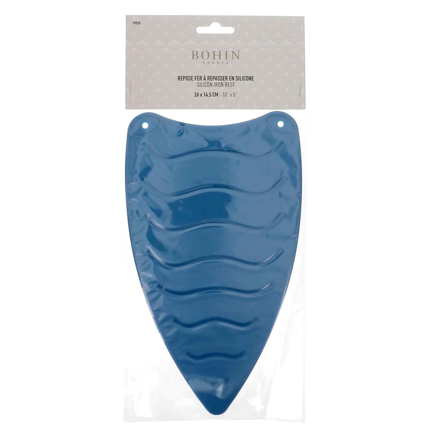 Bohin Repose-fer à repasser silicone bleu 26x14,5 cm
