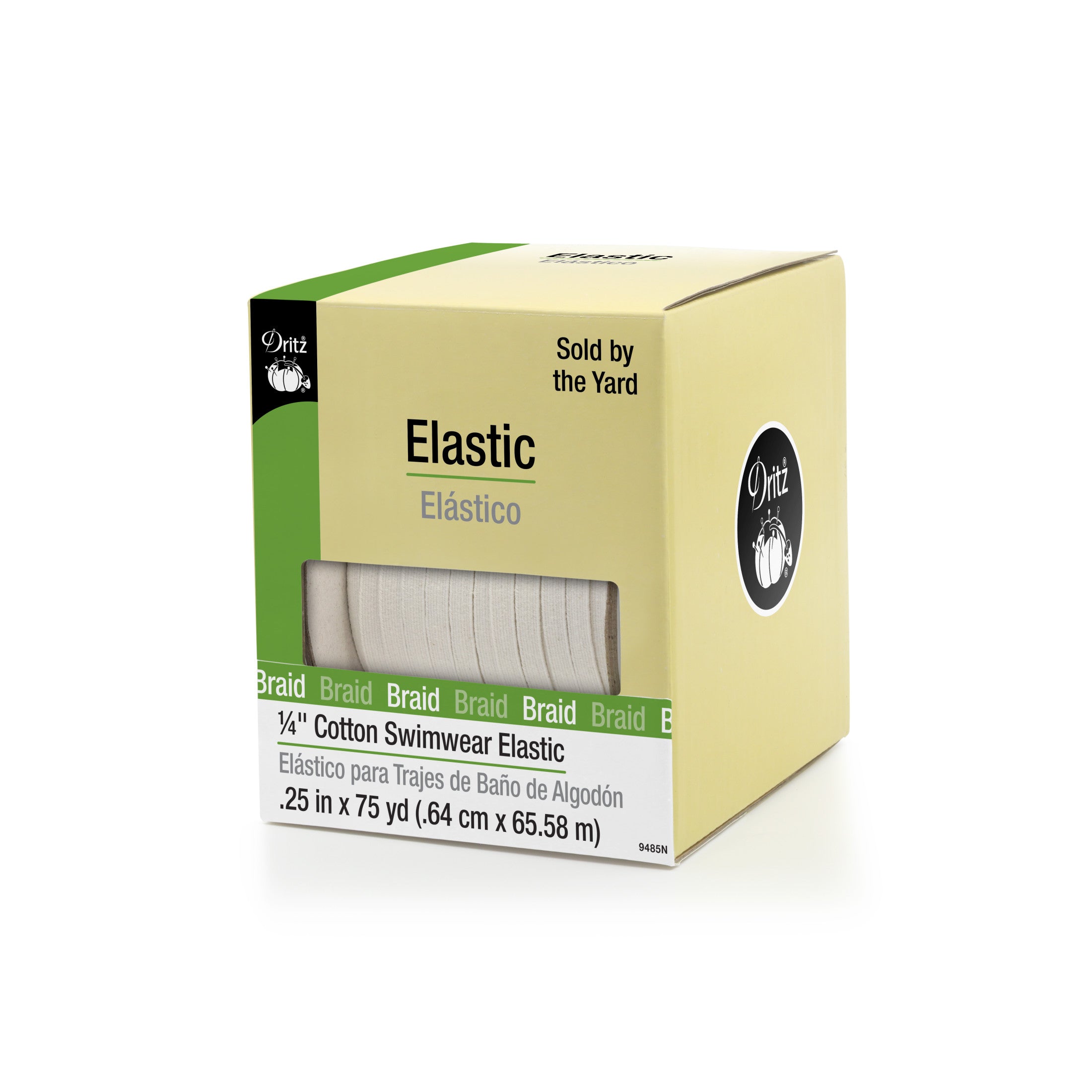 Dritz Elastics Élastique Coton 1/4" Naturel 3 yd maillot