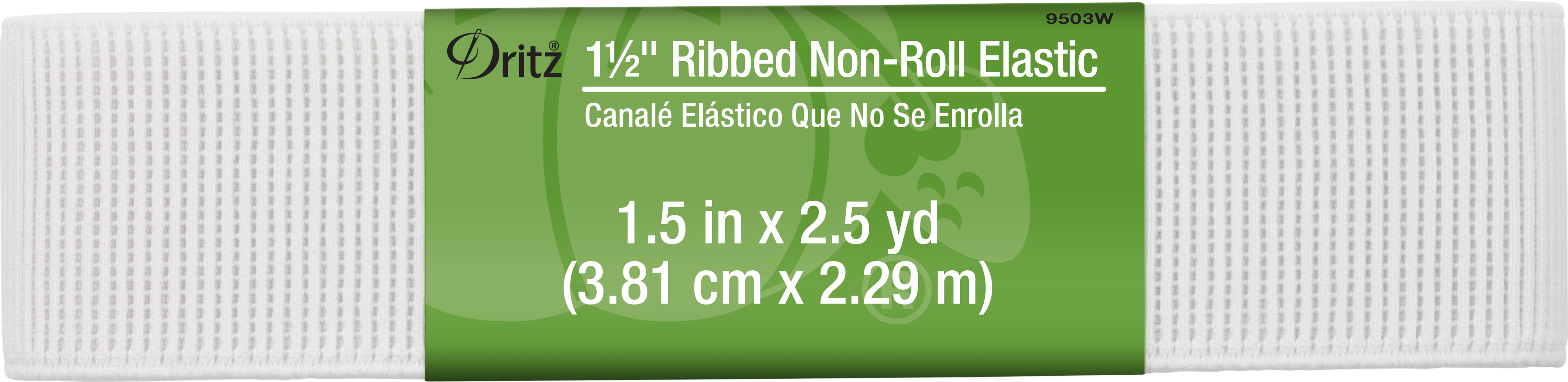 Dritz Élastique côtelé anti-roule blanc 38 mm couture taille