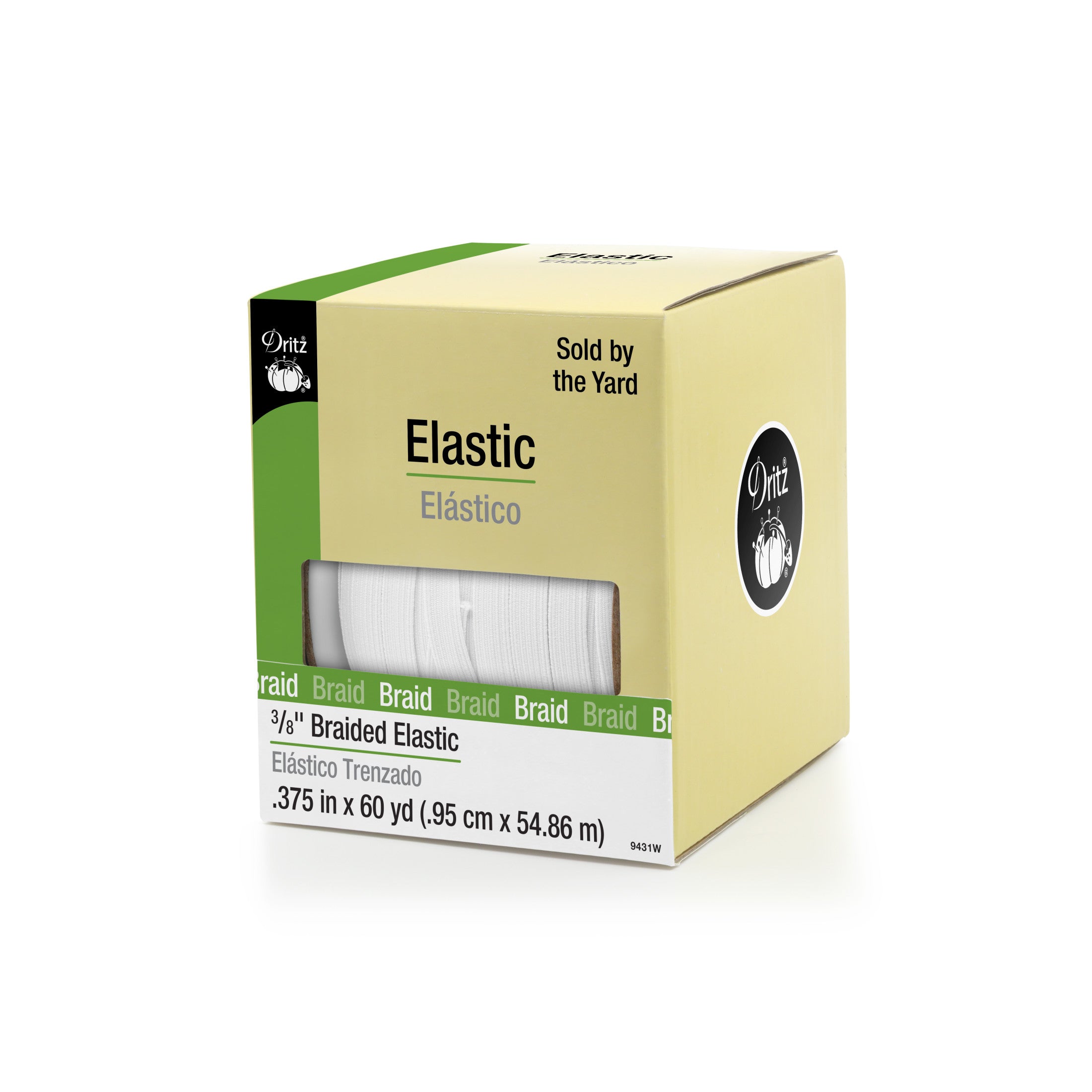 Dritz Élastique tressé blanc 10 mm 5,5 m couture