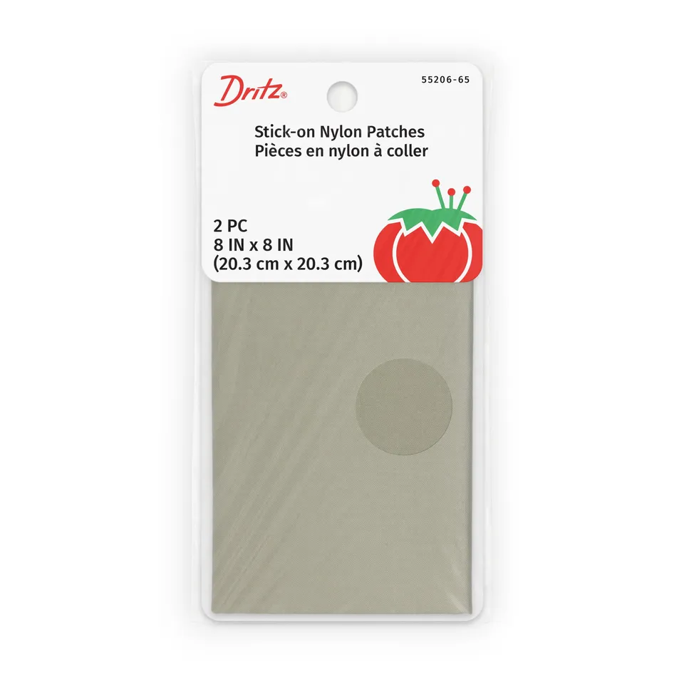 Dritz 55206-65 patch nylon autocollant argent 20x20 cm x2