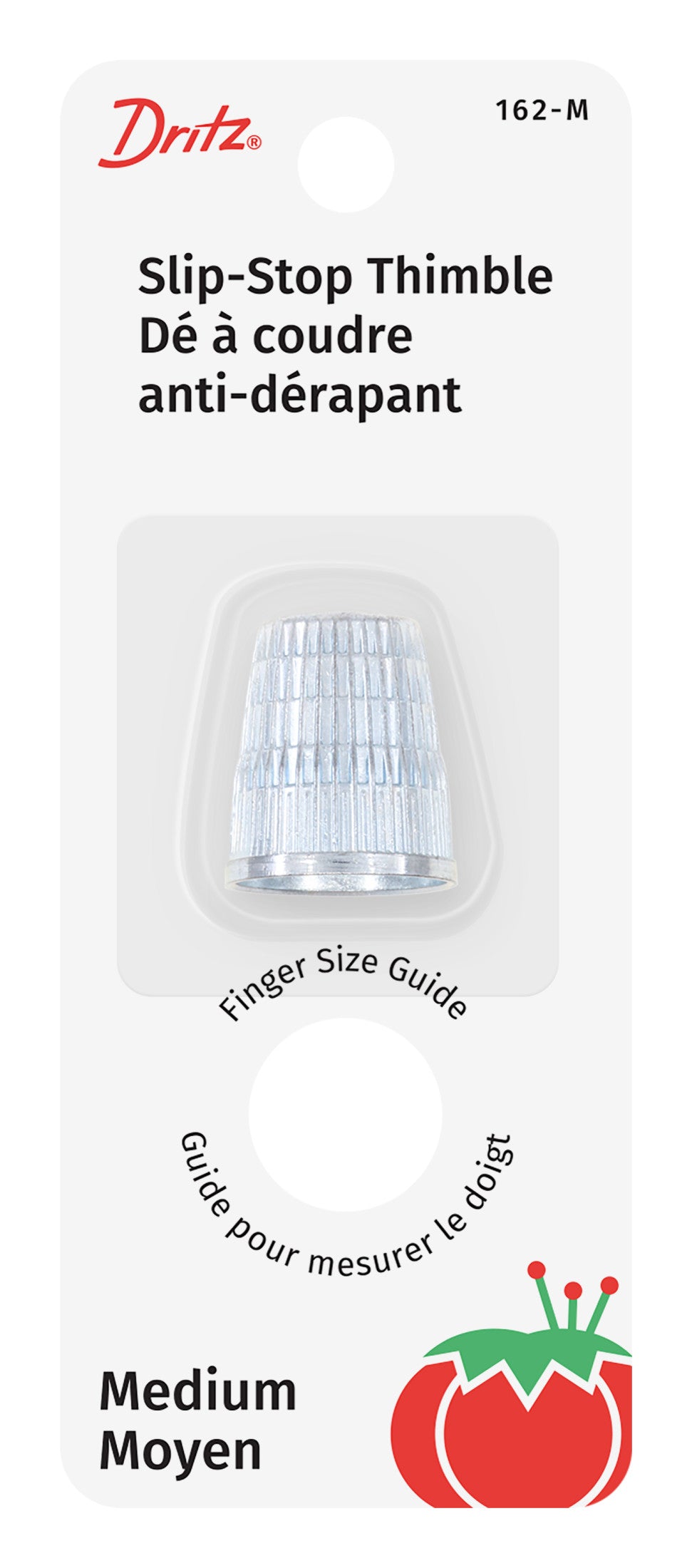 Dritz Slip-Stop dé à coudre zinc nickelé taille M