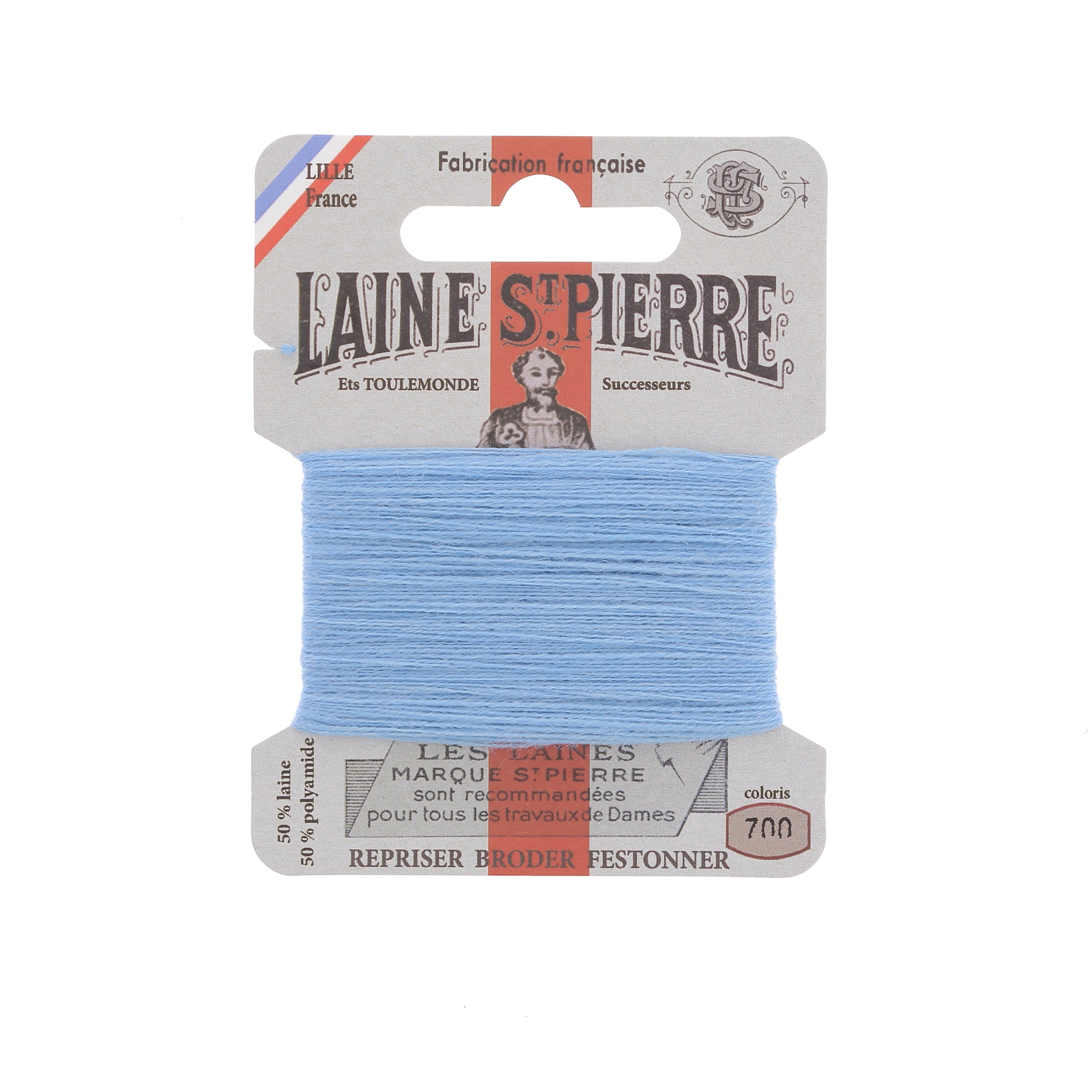 Laine St Pierre Fils Fil à broder laine Collection 1847 bleu