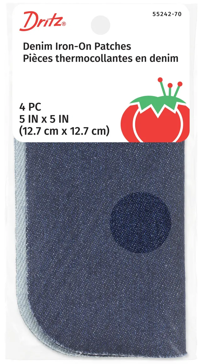 Dritz patch jean denim thermocollant 13x13 cm 4 pcs