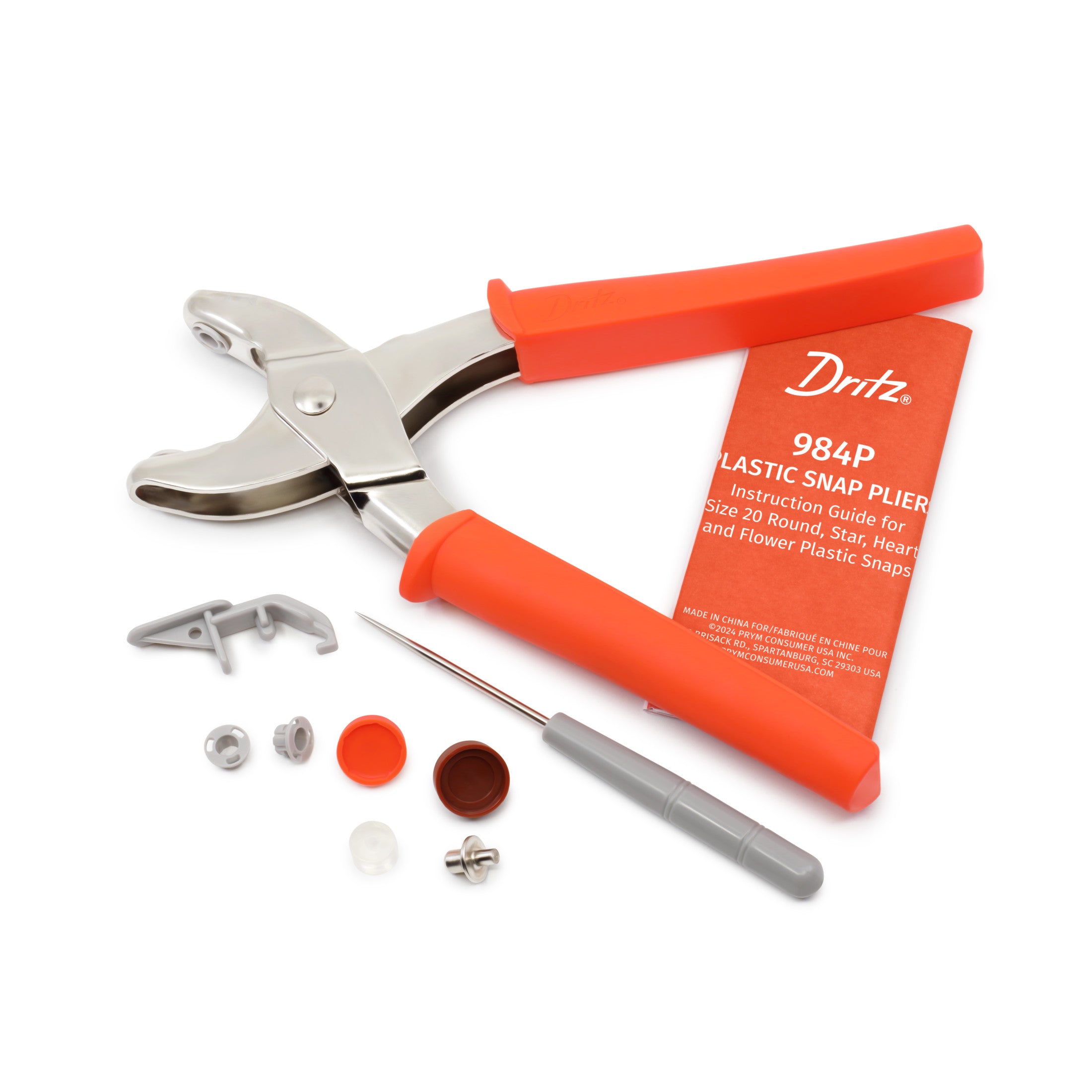 Dritz 984P pince boutons pression plastique orange T20