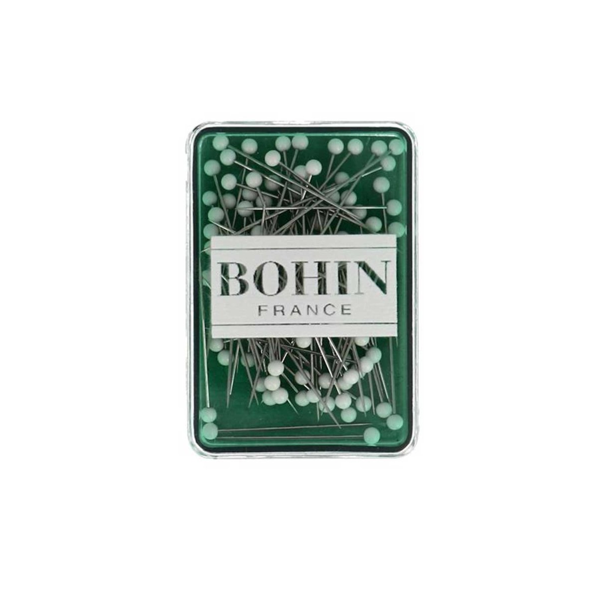Bohin M7 épingles tête verre blanc 30 mm 80 pièces