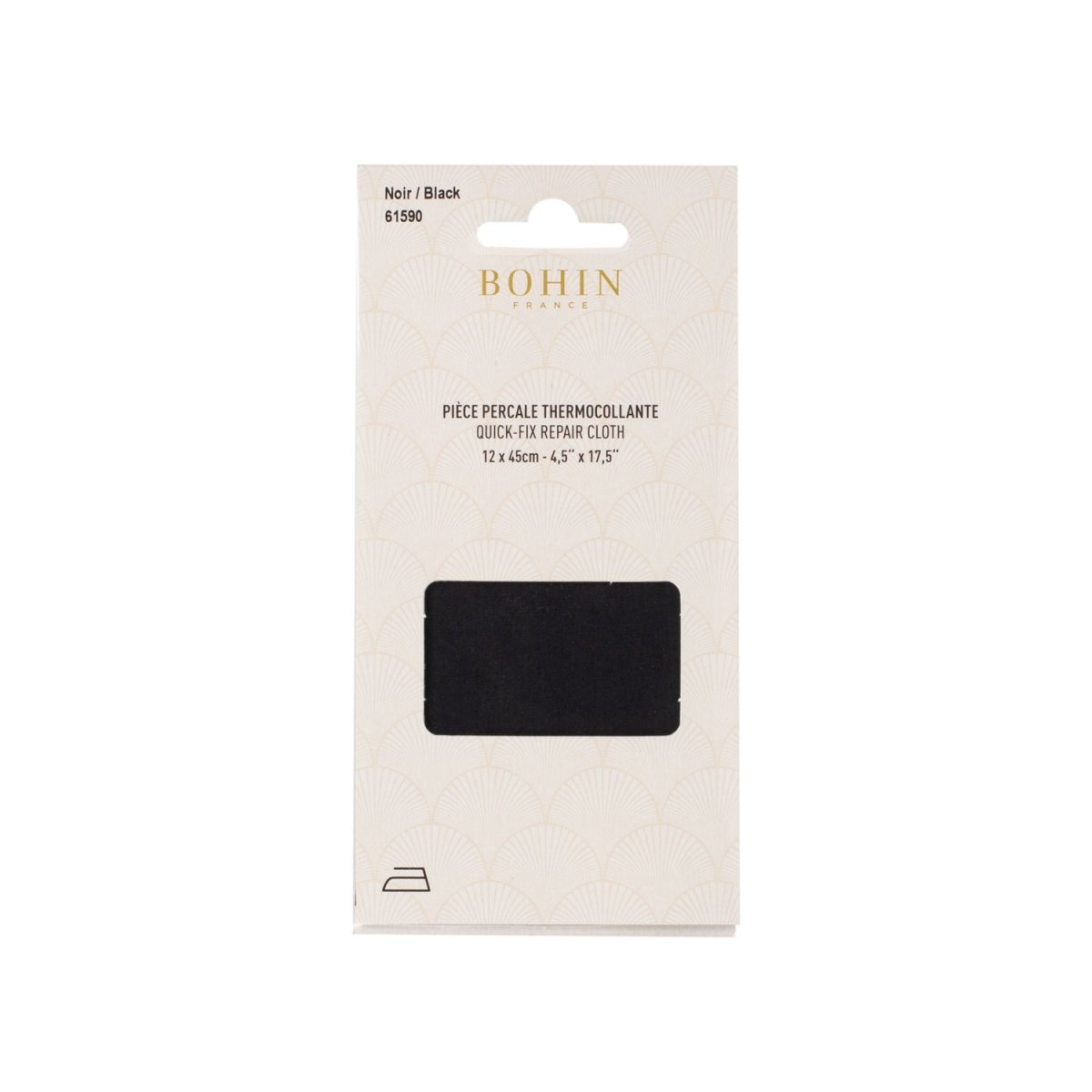 Bohin Renforts percale thermocollante 12x45 cm Noir