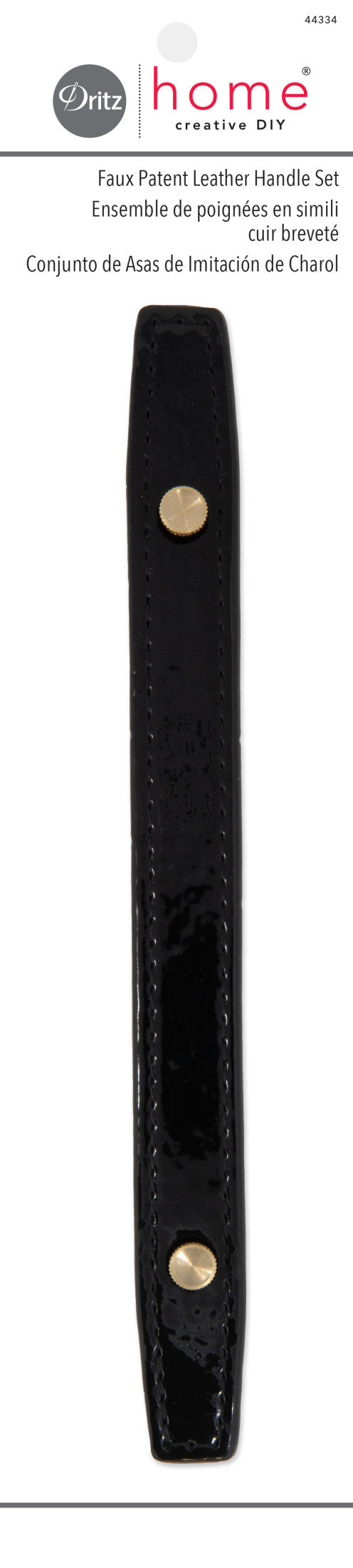 Dritz Home 44334 poignée similicuir verni noir