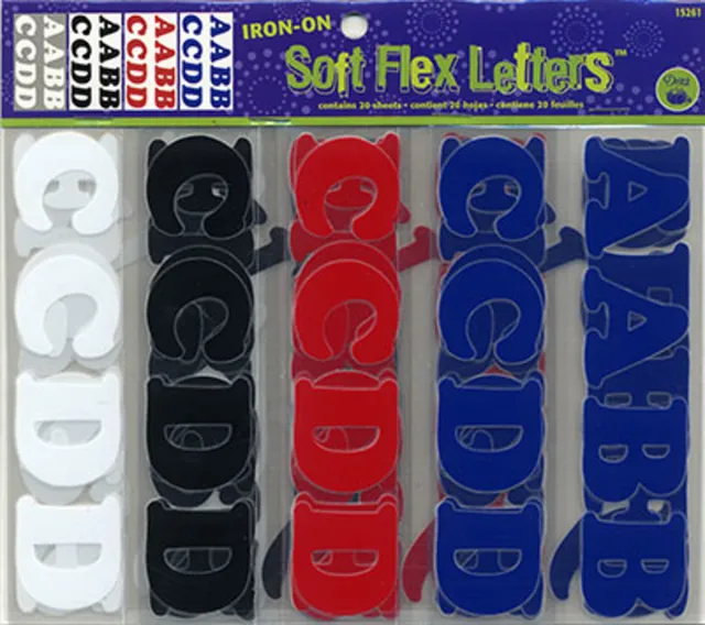 Dritz lettre thermocollante tissu couleur 1,25 pouce 20 feuilles