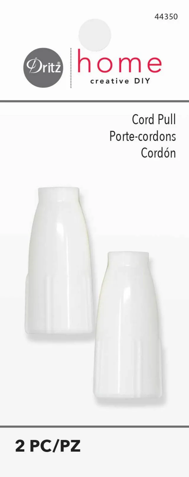 Dritz Cord Pulls tirette store plastique blanc 2 pièces