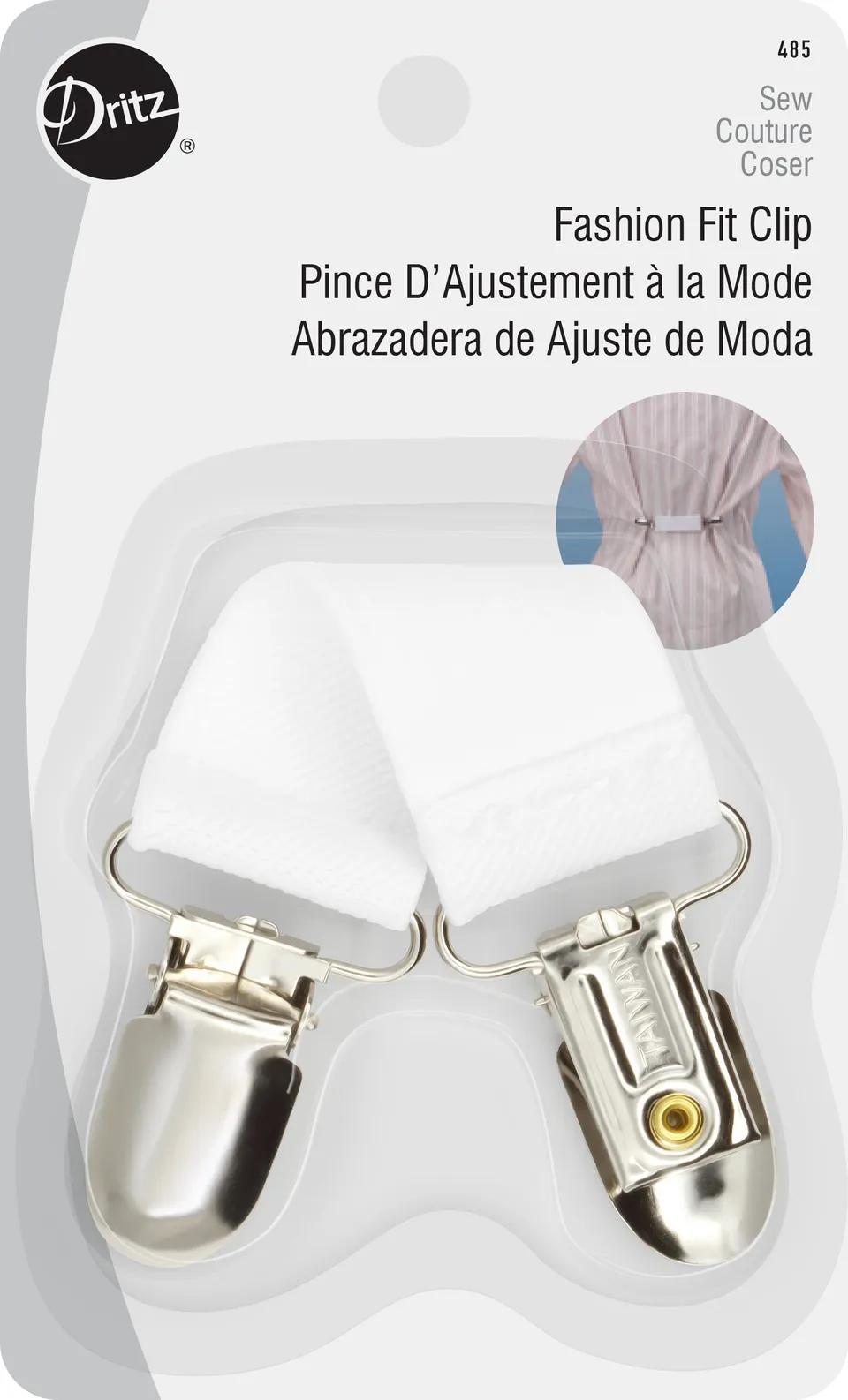 Dritz Fashion Fit Clip Pince Vêtement Blanc 1 Pièce