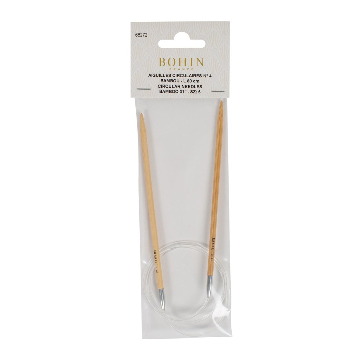 Bohin aiguilles circulaires bambou 80 cm n°5