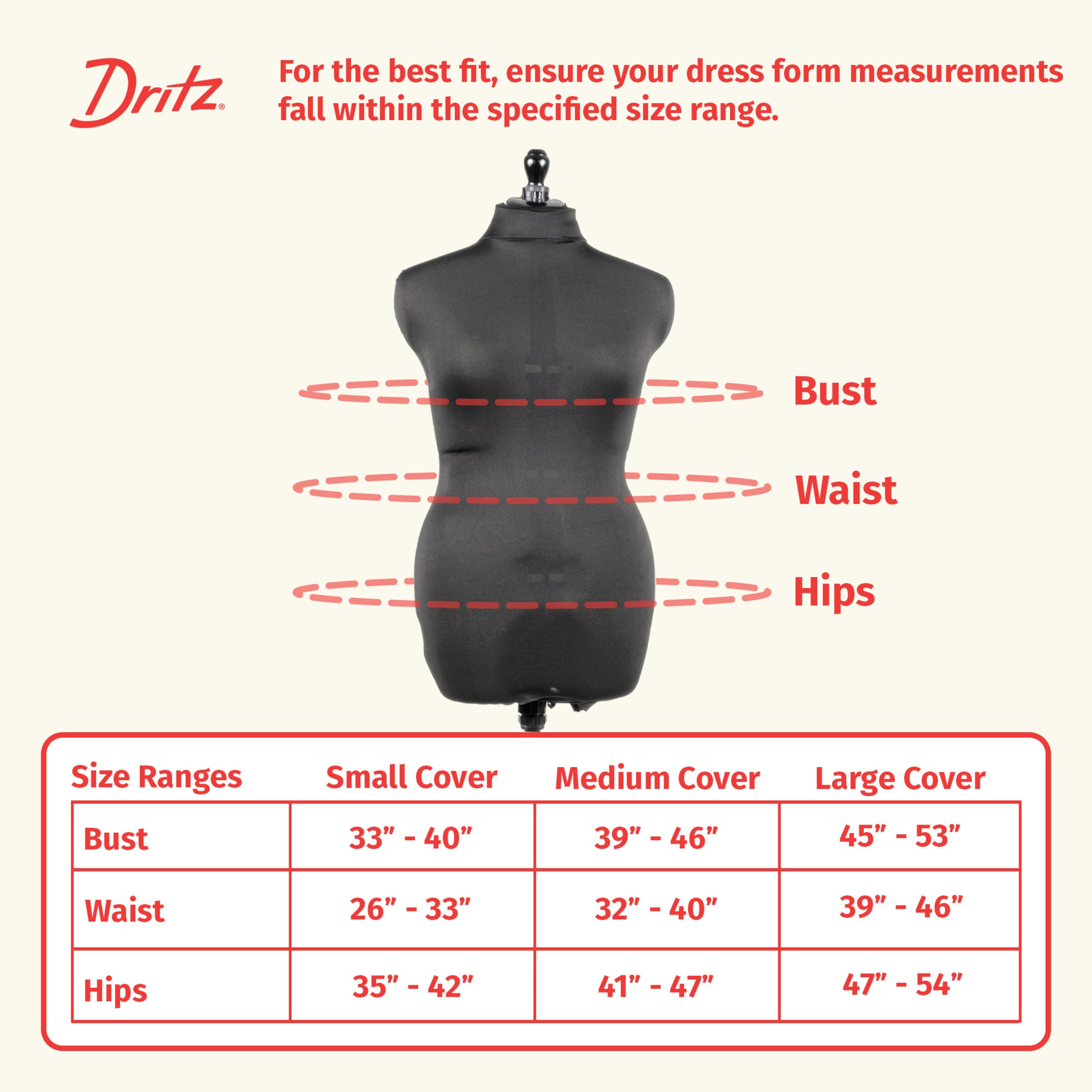 Dritz Dress Forms Housse Mannequin Polyester taille S