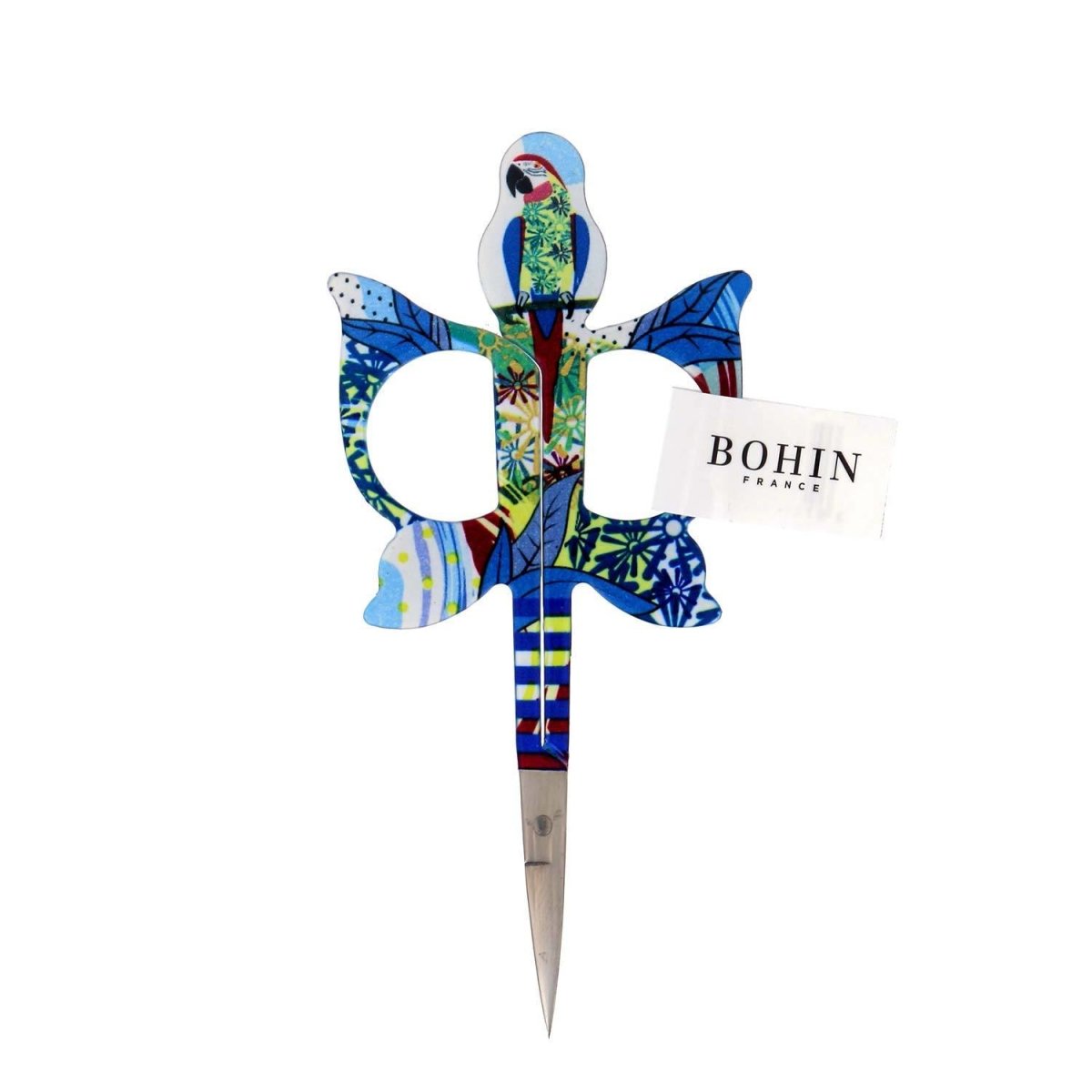 Bohin Jungle Ciseaux de broderie 9 cm Perroquet bleu acier