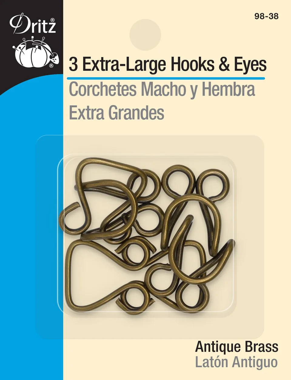 Dritz agrafes jupe extra larges nickel x3