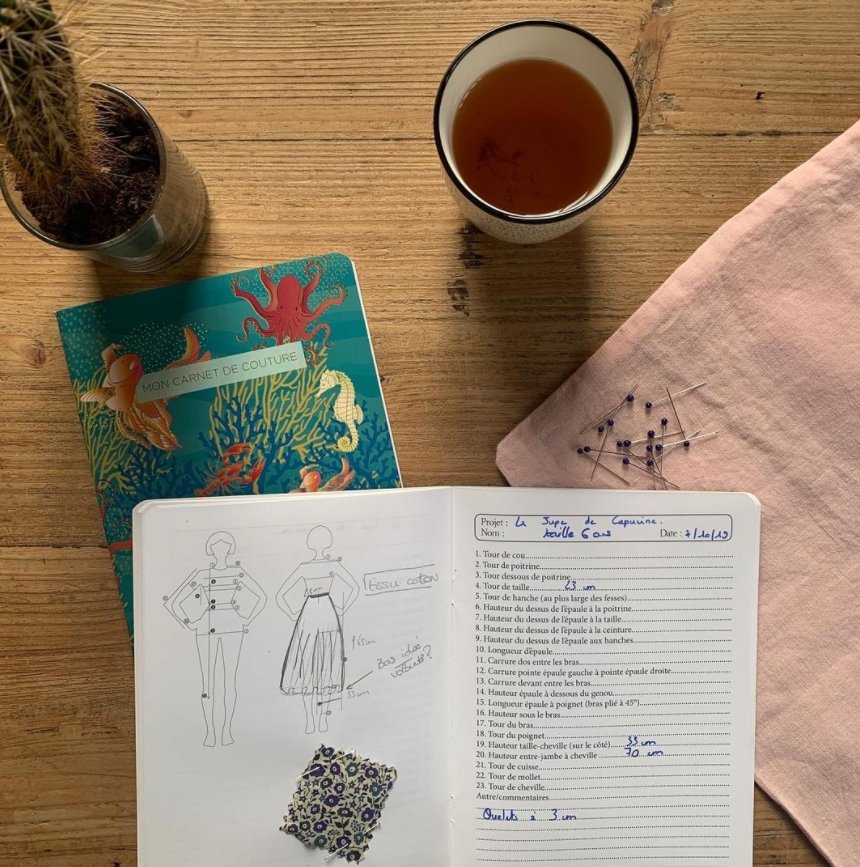 Bohin Carnet de couture Marée haute 48 pages mesures