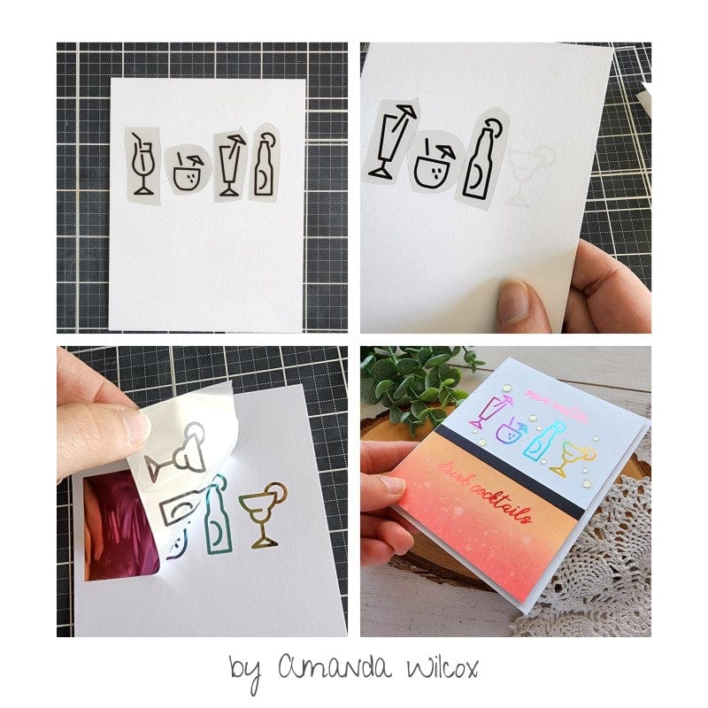HeatnBond Deco Foil Cheers transfert adhésif foil 2 feuilles