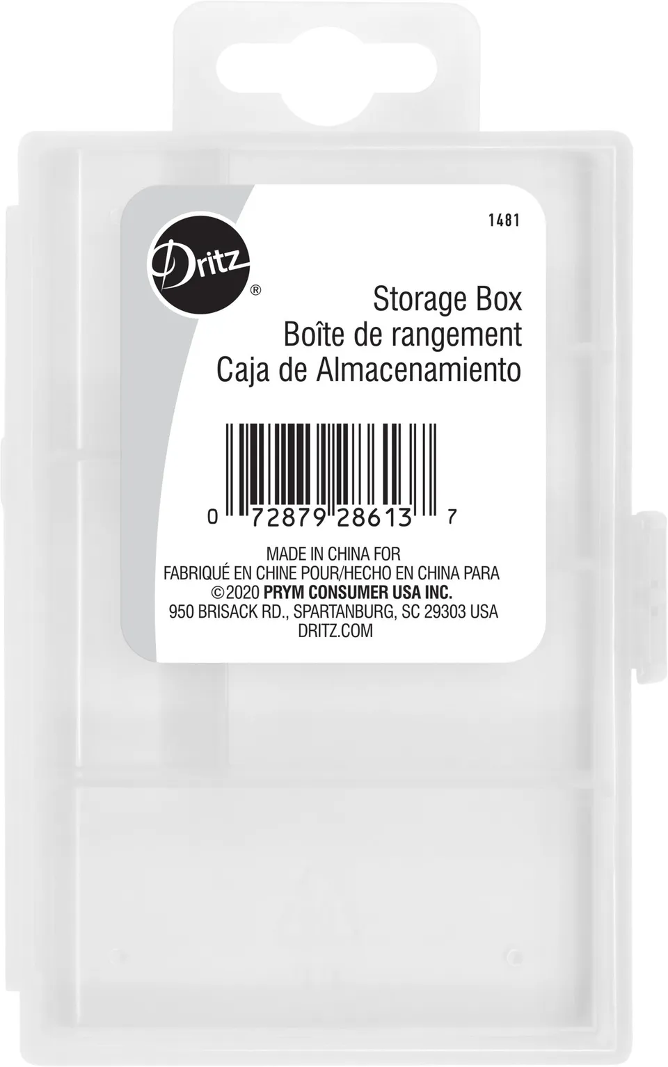 Dritz Boîte de Rangement 3x4" Plastique Transparent 6 Casiers
